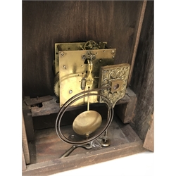  20th century oak cased German bracket clock, twin train Friedrich Mauthe of Schwenningen movement half hour striking on a coil, H45cm, and an Edwardian inlaid mahogany timepiece, H22cm (2)  