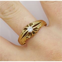 9ct gold single stone diamond ring, hallmarked