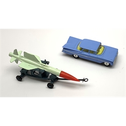 Corgi - 'Thunderbird' Guided Missile by English Electric Co., on Assembly Trolley, No.350, and Chevrolet 'Impala' with spring suspension and Model Club leaflet, No.220, both boxed (2)