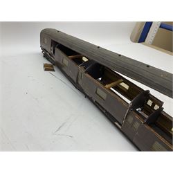 '0' gauge - eight early 20th century scratch-built coaches with GWR livery including three restaurant cars, newspaper van, luggage/guards van etc