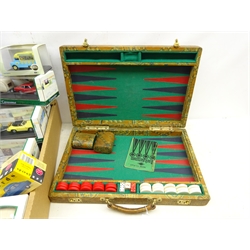  Collection of boxed diecast model vehicles incl. seven Vanguards, seven Cararama, Oxford and three Tractor models and two backgammon sets   