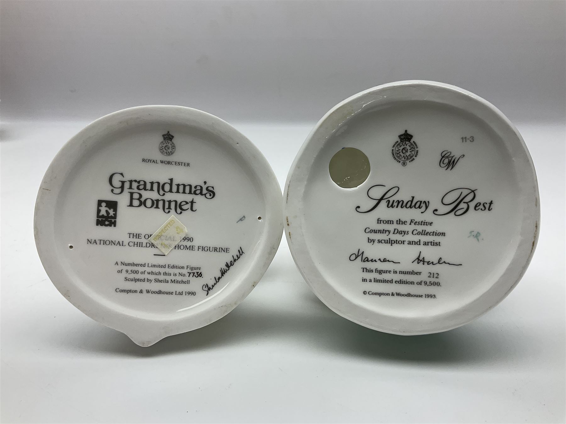 Three Coalport figures, comprising Eugenie, Lillie Langtry and Laura, together with seven other similar figures