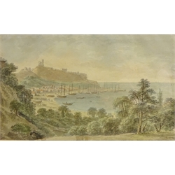  After Francis Nicholson (British 1753-1844): Looking Towards Scarborough South Bay, Scarborough Castle and Filey Brigg Towards Flamborough, three 19th century watercolours unsigned 24cm x 38cm (3)  