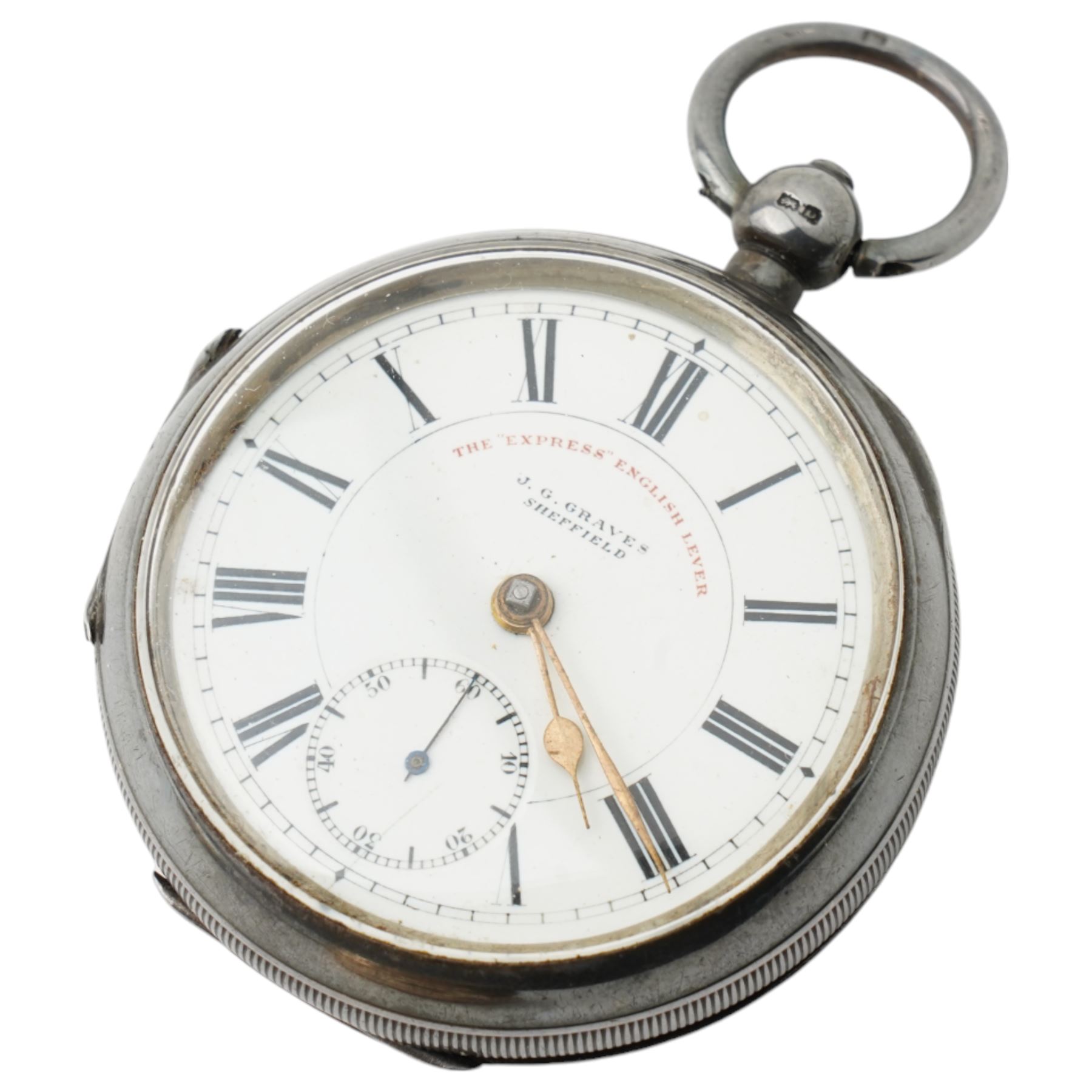 Gentleman's open face pocket watch with white enamel dial and subsidiary seconds dial in gold plated case, another 'The Express English Lever' in silver case and a Rotary wristwatch in 9ct gold case 