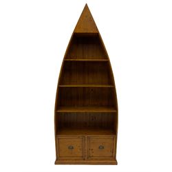 Barker & Stonehouse - Villiers reclaimed pine boat bookcase, with two drawers