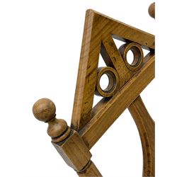 19th century Gothic elm chair, pointed cresting rail over shaped back with central quatrefoil roundel, on turned supports united by turned H-stretchers 