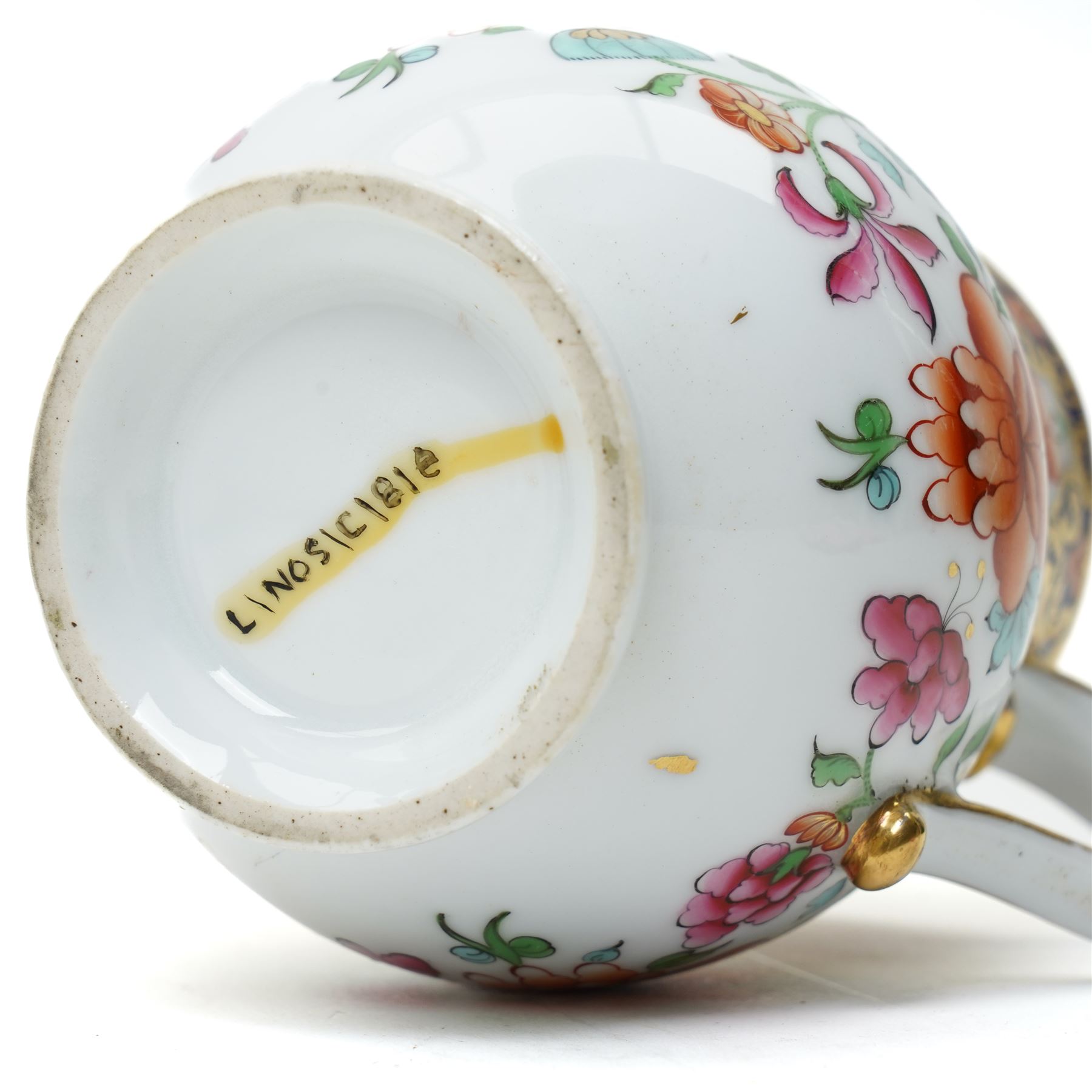 Number of early 19th century Chamberlain's Worcester pattern items decorated with Japanese flowers comprising pair of milk jugs, three sauce boats and two teapots, unmarked 
Provenance: property of a Nobleman