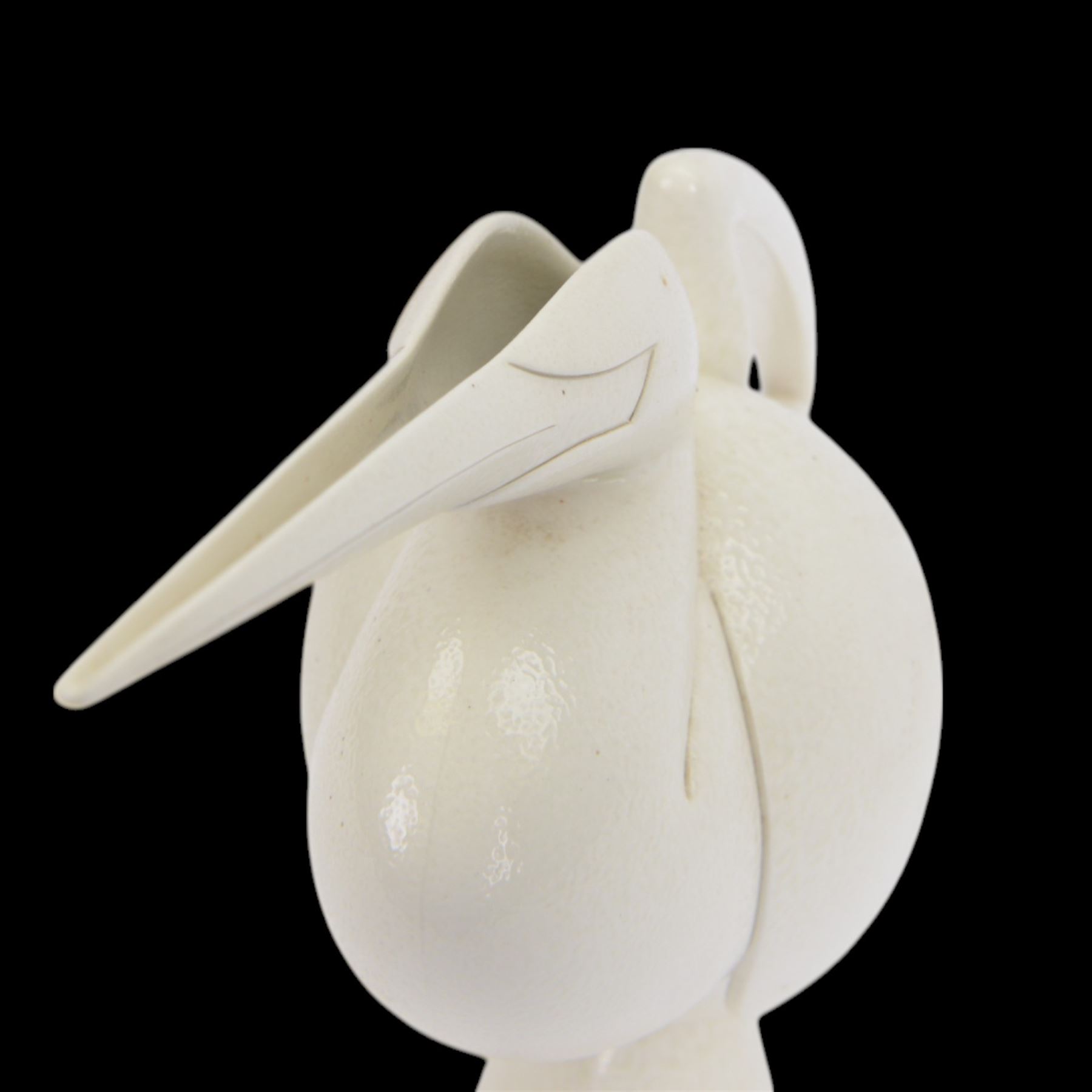 Anthony Theakston (British B.1965): White salt-glazed stylised heron jug, H37.5cm