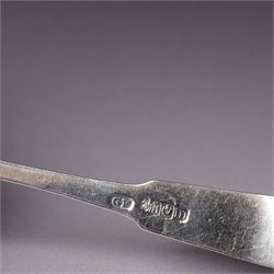 Set of six George III silver fiddle and shell pattern  teaspoons Edinburgh 1818 Maker George Fenwick