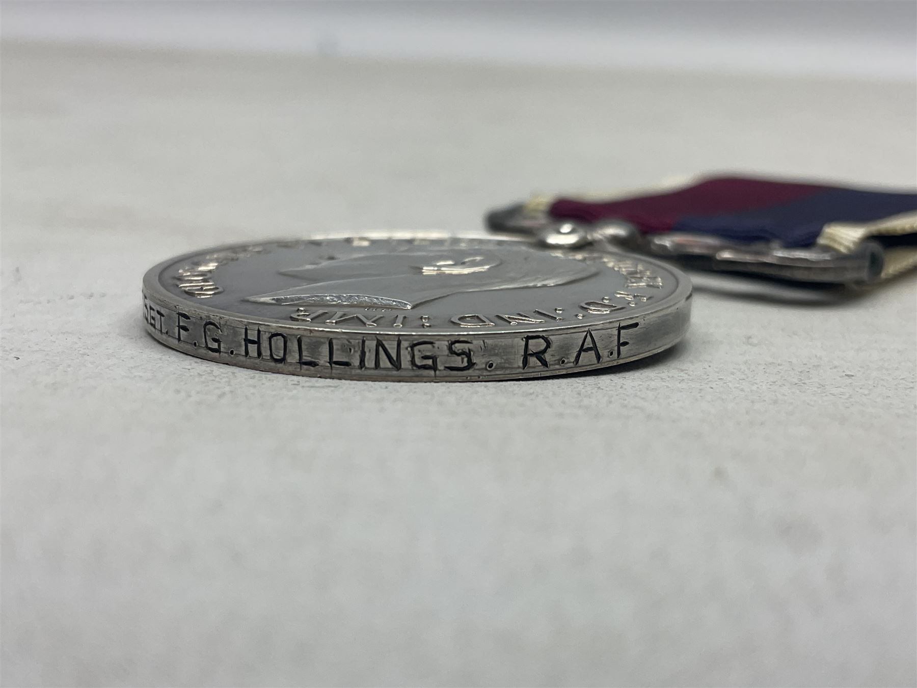 George VI RAF Long Service and Good Conduct Medal awarded to 506313 F/Sgt. F.G. Hollings R.A.F.; with ribbon 