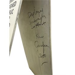 Kane Cunningham (British 1961-): 'The Crowd', painted wooden A-frame 122cm x 61cm