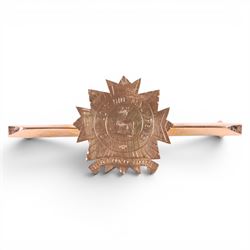 9ct gold sweetheart brooch, with Bedfordshire regiment inscription