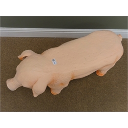 Composite stool in the form of a Pig, H40cm x W80cm x D28cm  