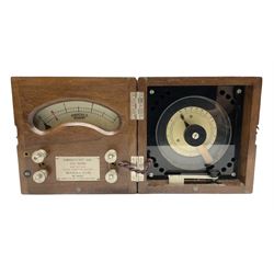 Admiralty Patt. 1640 Cell Tester by Muirhead & Co. Ltd. No.114993; in original teak case with inset carrying handle 17cm square H21cm