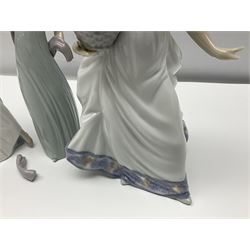 Three Lladro figures of ladies comprising 'The Flirt' model no 5789, 'Ingenue' model no 5487 and 'Carefree' model no 5790, all with boxes