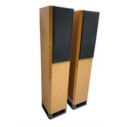 Pair Lake Audio 120W floorstanding speakers in maple finish 