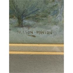 Nelson Ethelred Dawson (British 1860-1941): Alpine Village, watercolour signed 27cm x 23cm 