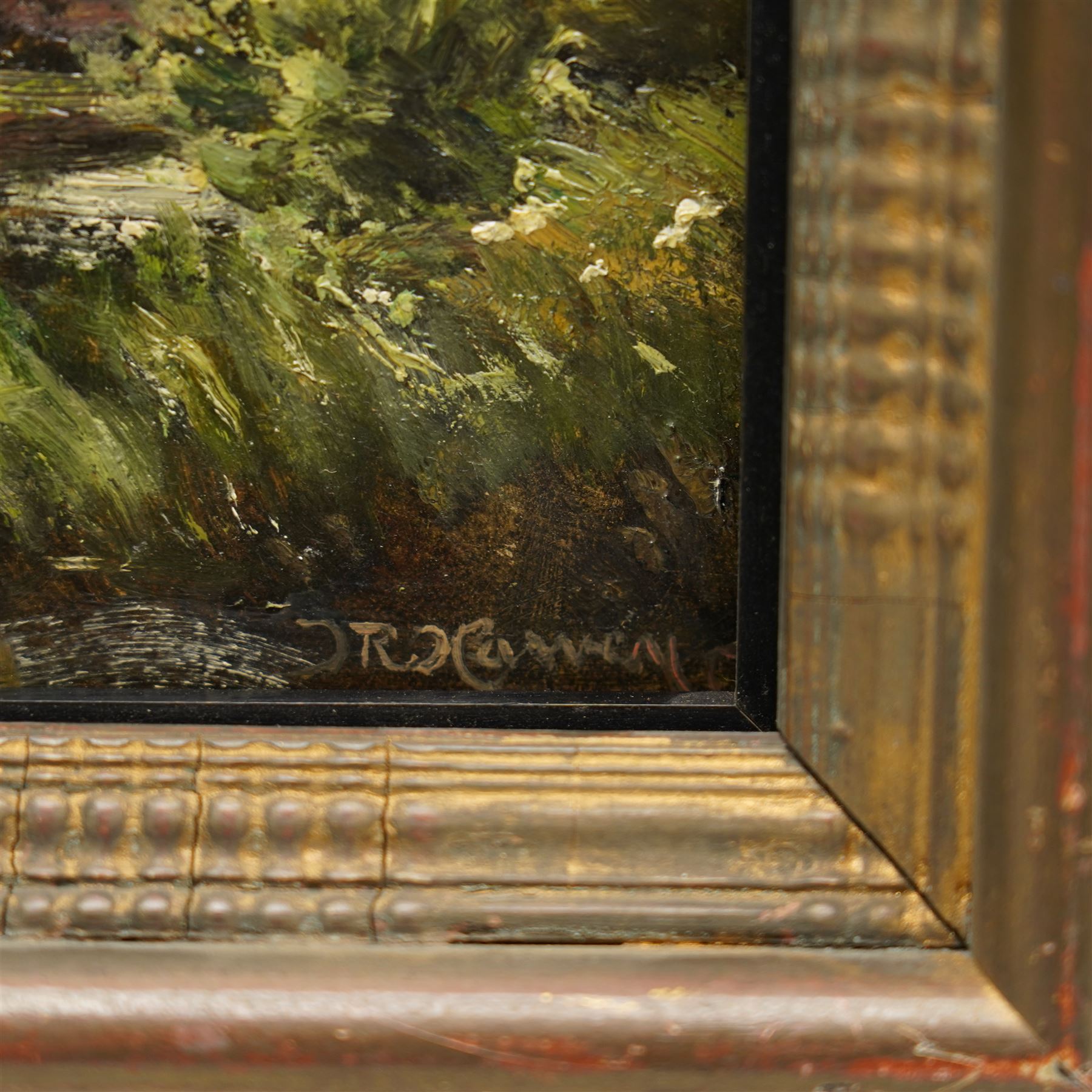 John Rathbone Harvey (British 1862-1933): Cattle Grazing in Riverside Pasture, oil on board signed 22cm x 29cm