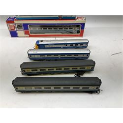 Hornby/Tri-ang '00' gauge - 'Blue Pullman' DMU six-car set; Class 43 HST 125 pair of locomotives Nos.43010/43011; and seven Inter-City passenger coaches by Airfix, Lima and Jouef (two boxed) (15)