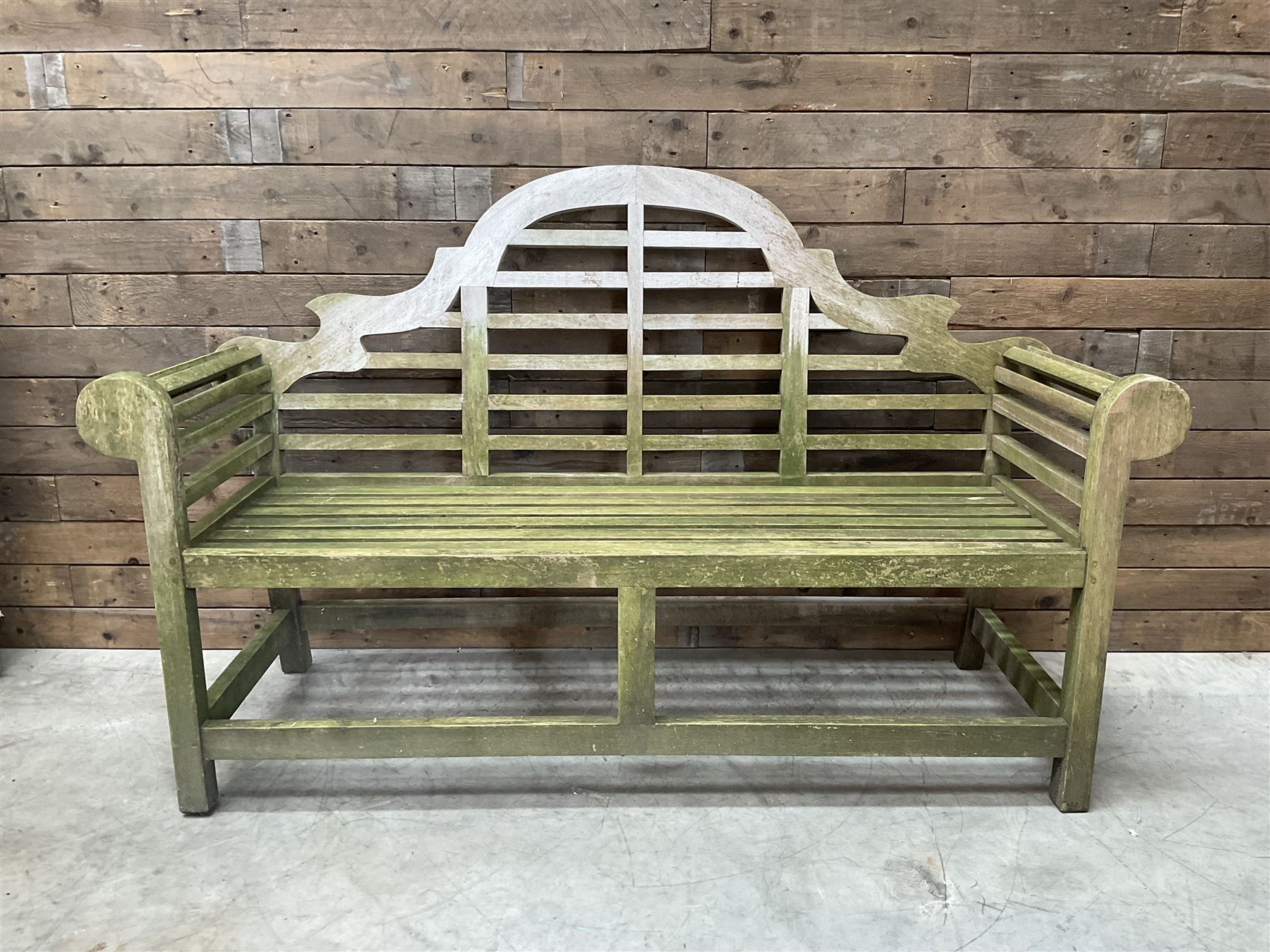 Solid teak Lutyens design garden bench