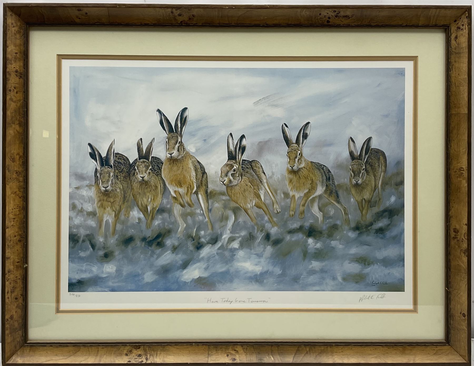 Robert E Fuller (British 1972-): 'Hare Today Gone Tomorrow', limited edition colour print signed titled and numbered 364/850 in pencil 37cm x 55cm