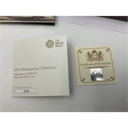 The Royal Mint United Kingdom 2020 'Tales of the Earth Megalosaurus' gold proof fifty pence coin, cased with certificate