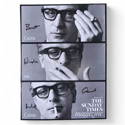 Michael Caine signed books and photographs, comprising 'The Elephant of Hollywood' autobiography and 'Blowing the Bloody Doors Off and Other Lessons in Life', black and white still from Funeral in Berlin and Sunday Times Magazine feature 'Caine on Caine'
