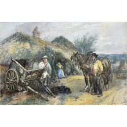 Harden Sidney Melville (British 1824-1894): Market Day Preparations, watercolour signed and dated 18*, 35cm x 52cm 