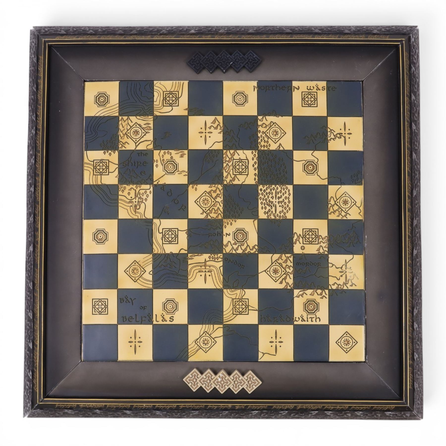 Eaglemoss Lord of the Rings Chess Collection, comprising chess board, ninety-seven boxed chess pieces and corresponding magazines
