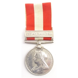 Victorian Canada General Service medal awarded to 1023 Pte. C. Fear 30th Regt. with Fenian Raid 1866