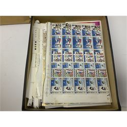 Mostly Great British Queen Elizabeth II pre and post decimal mint stamps, including part sheets, marginal blocks, traffic light blocks, stamp booklets etc, in one box