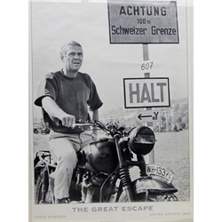  Framed Steve McQueen 'Great Escape' poster, 90cm x 70cm  