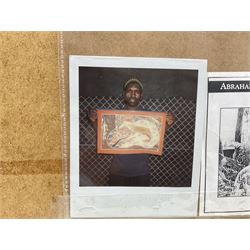 Abraham Dakgalawuy (Arnhem Land Australia 1975-): Aboriginal Abstract Kangaroo, gouache, with polaroid of the artist holding the work verso 35cm x 54cm
Notes: Abraham is the son of the eminent Aboriginal artist Lofty Bardayal Nadjamerrek (1926-2009)