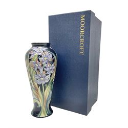 Moorcroft limited edition vase, of tapering form, decorated in the Ostara pattern by Rachel Bishop, circa 2005, no. 69/100, H21cm, with original box