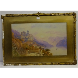  Edwin St John (British 1878-1961): Italian Lakeside Landscape, watercolour signed  40cm x 68cm   DDS - Artist's resale rights may apply to this lot     