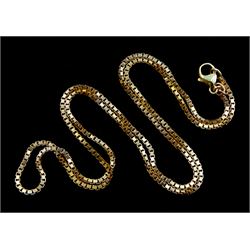 9ct gold box link necklace, hallmarked