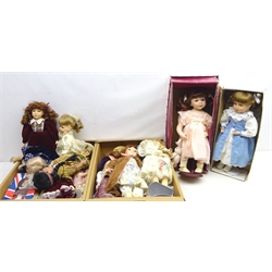  Collection of modern predominantly bisque head dolls including 'Leonardo Collection' and other similar dolls (13)  