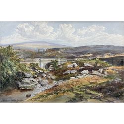 Mary Weatherill (British 1834-1913): 'Eller Beck Bridge near Goathland', watercolour signed in pencil with initials titled and dated 1862, 23cm x 34cm