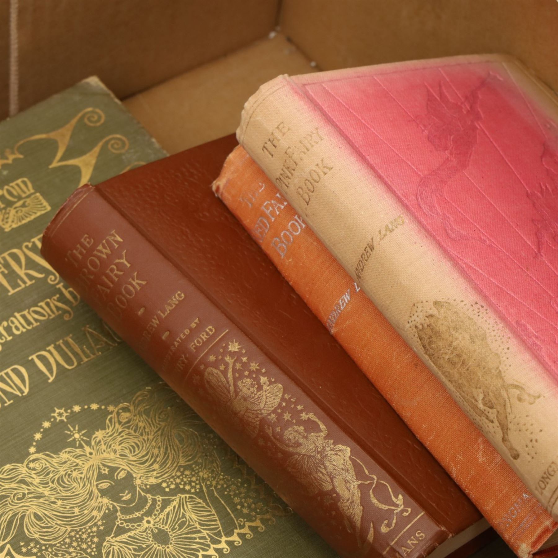 Stories from Hans Anderson illustrated by Edmund Dulac with tipped in plates 1911 and six Fairy Books by Andrew Lang illustrated by Henry Ford