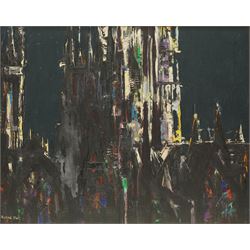 Russell Platt (British 1920-2015): York Minster, oil on board signed 40cm x 50cm