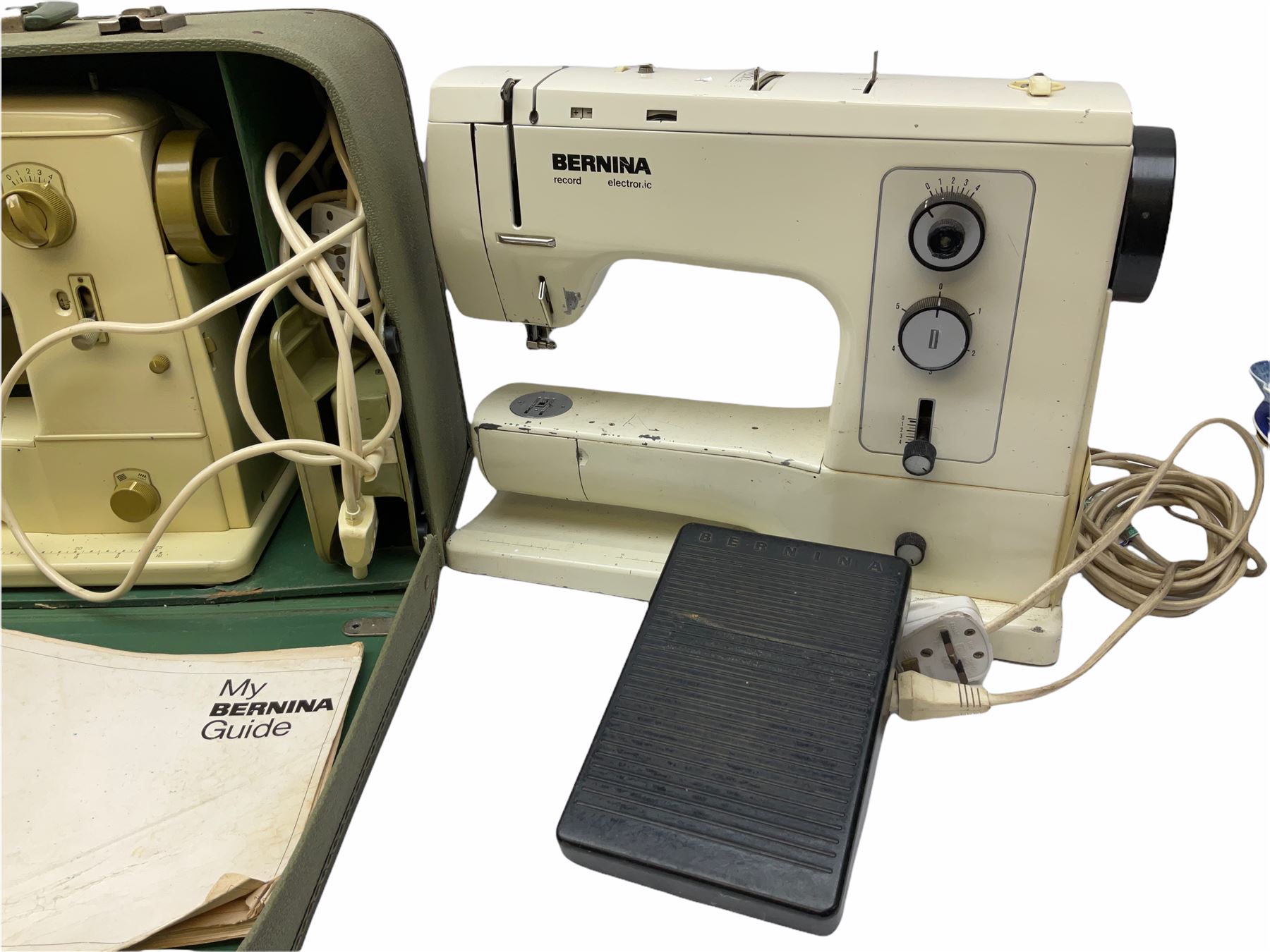 Three Bernina sewing machines, comprising cased model 708 example, with