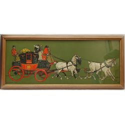 After Cecil Aldin (British 1870-1935), 'Sam Weller Meets his Mother in Law', chromolithograph from the 'Pictures from Pickwick' series pub. Lawrence and Jellicoe 30cm x 40cm; 'The Glasgow Coach', chromolithograph pub. Lawrence and Jellicoe c.1907, 27cm x 70cm (2)