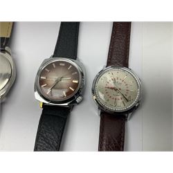 Eight manual wind wristwatches including Lonstar Exective, Ruhla, Josmar alarm, Seiko, Caravelle, Genova De Luxe, Sandoz and Gradus