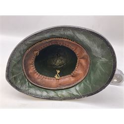 Hull City Police - Christy's London helmet with king's crown plate and an Oldham & Son Ltd Denton Manchester Type T.D.I.A. chromium cased safety torch (2)  