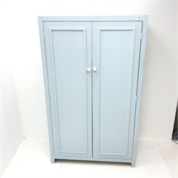 Mid to late century painted wardrobe, two doors enclosing fitted interior, W96cm, H160cm, D46cm