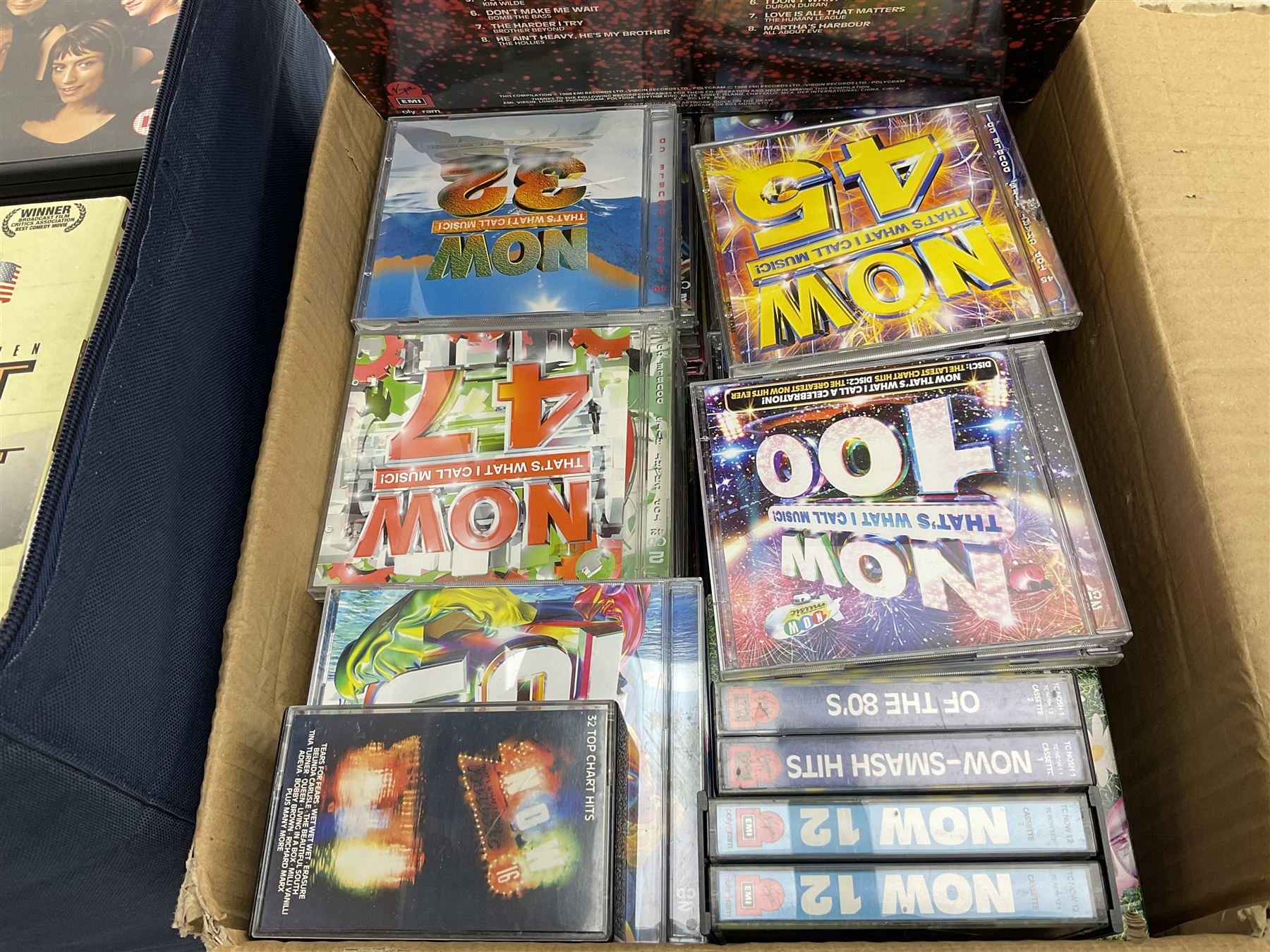 Collection of assorted vintage phonecards to include BT examples and quantity of Now! Thats what i call music vinyls and tapes etc, DVDs etc