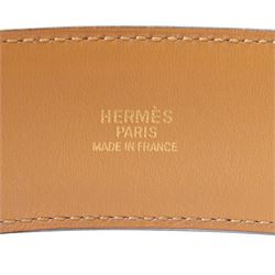 Hermès - ‘Collier de Chien 50’ black leather belt, with yellow gold-tone pyramid stud and hardware, size 80, with original box
