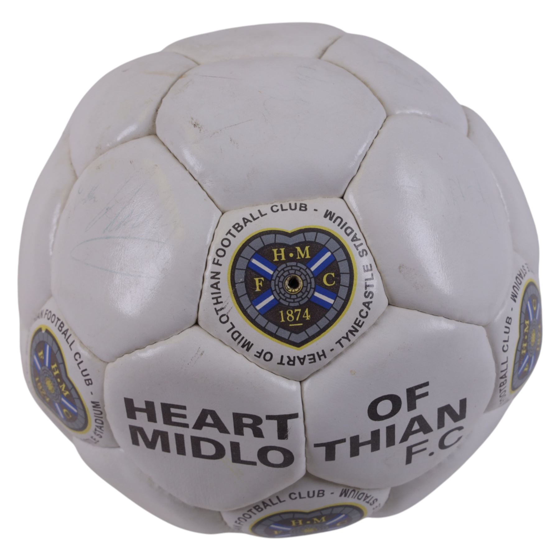 Four signed balls, including golf ball, signed at 2002 British open by Bernard Langer, Uni-Ball Basket Ball, signed by Edinburgh Rocks team 1998/99, football signed by Heart of Midlothian team, signed baseball and an unsigned Gunn & Moore cricket ball