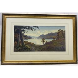 Edward Horace Thompson (AKA Donald A Paton) (British 1879-1949): 'Loch Ailort - Early Autumn', watercolour signed with pseudonym 30cm x 60cm 
Provenance: private collection, purchased James Alder Fine Art, Hexham. Thompson used the name Donald Paton when he painted Scottish scenes, presumably for a different agent than the name he used for his more common Lake District views.