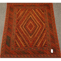  Tribal Gazak red and blue ground rug, 140cm x 120cm  